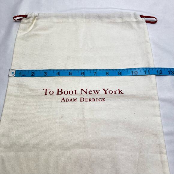 Adam Derrick To Boot New York Storage Dust Bag 12"x15" Drawstring Closure Ivory - Picture 3 of 4